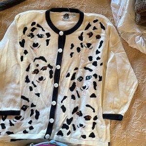 3x Storybook Knits black and white Dalmatian sweater